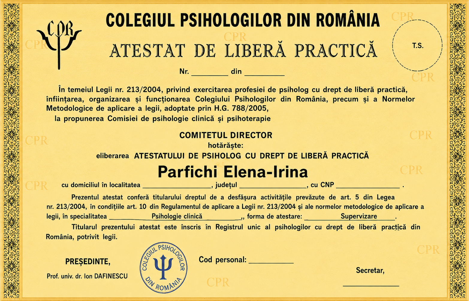 Diplomă Parfichi Irina 2