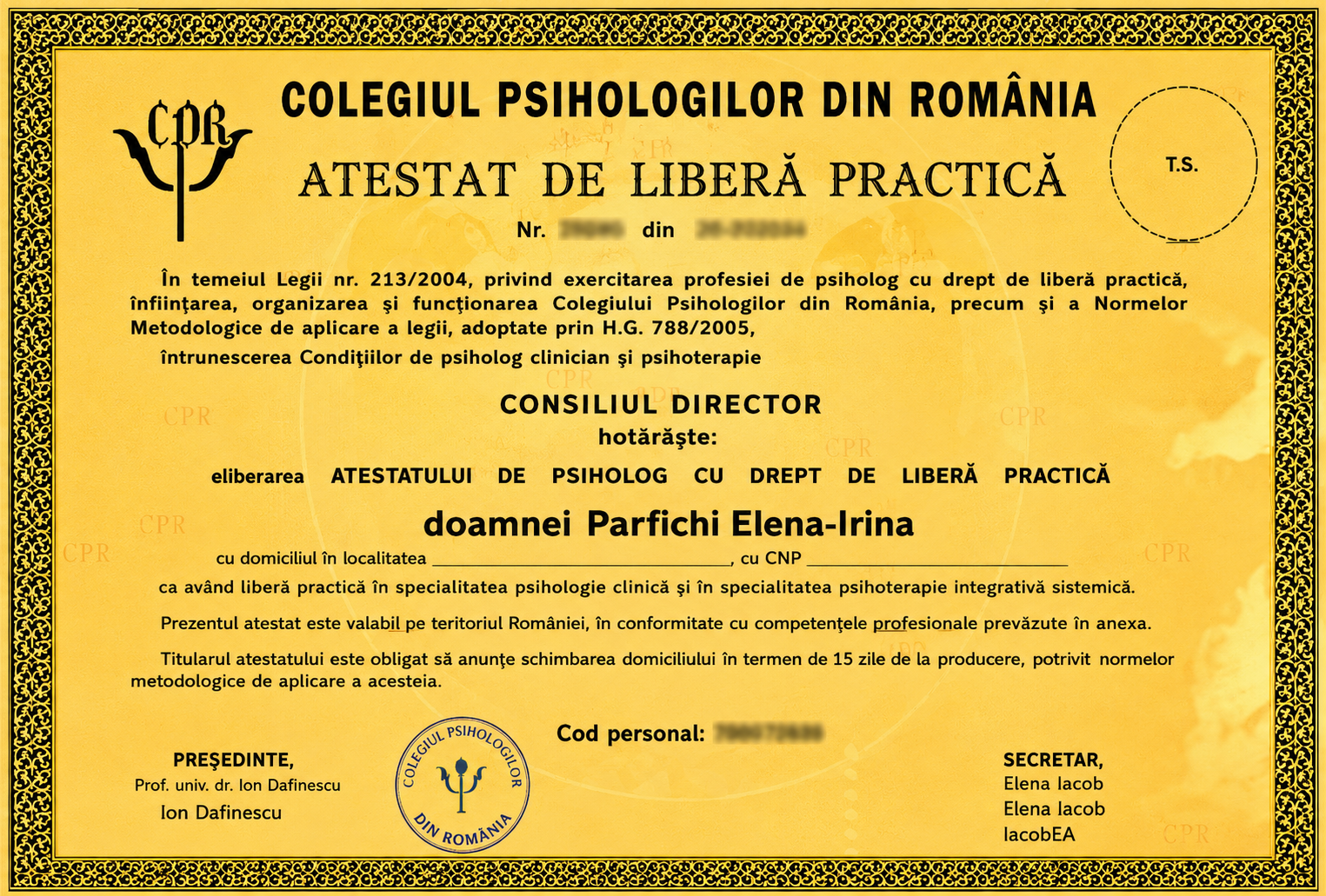 Diplomă Parfichi Irina 3